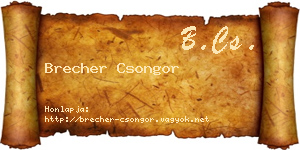 Brecher Csongor névjegykártya